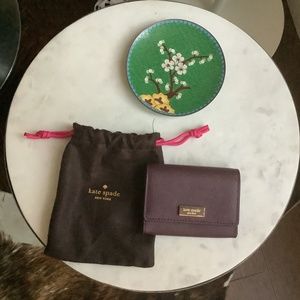 Kate Spade, Small Wallet, Coin Purse, Mulledwine color (burgundy), NWT